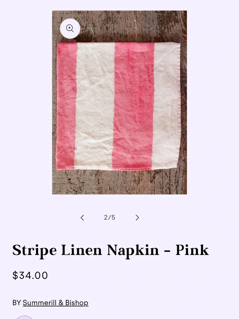 Vintage Hamptons Soft Pink and White Striped Cotton Table Napkins - Set of 4